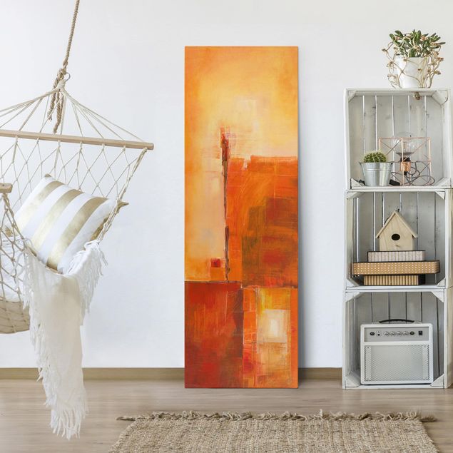 Wanddeko Schlafzimmer Abstrakt Orange Braun