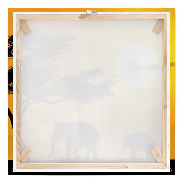 Wanddeko Esszimmer African Elefant Walk