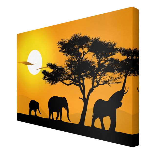 Wanddeko Schlafzimmer African Elefant Walk