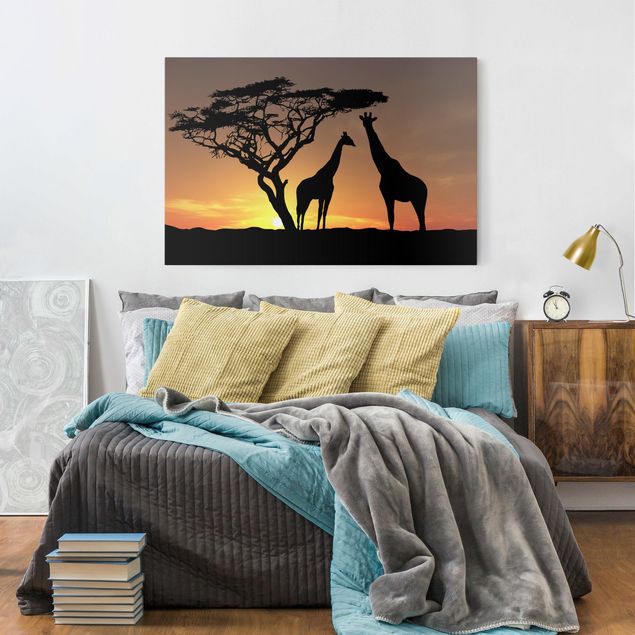 Wanddeko Wohnzimmer African Sunset
