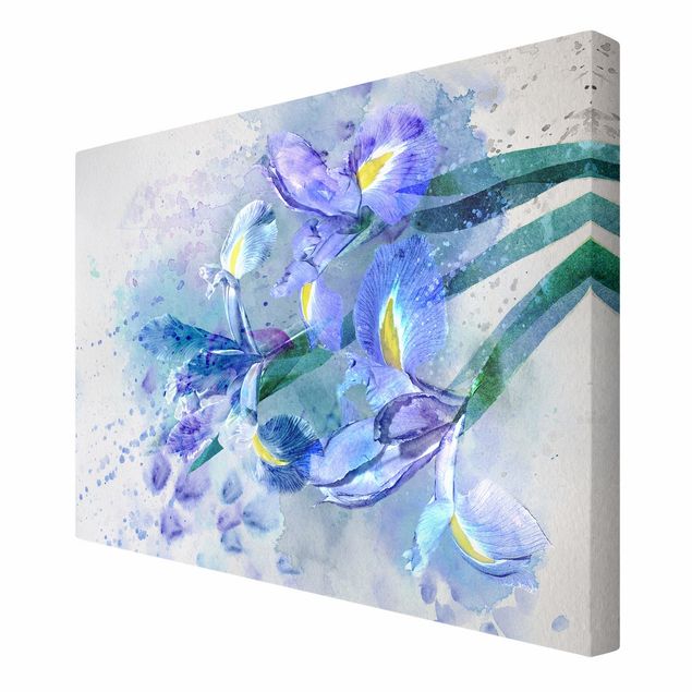 Wanddeko Flur Aquarell Blumen Iris