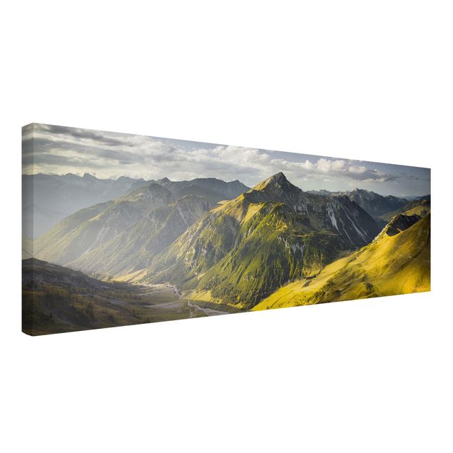 Wanddeko Esszimmer Berge und Tal der Lechtaler Alpen in Tirol