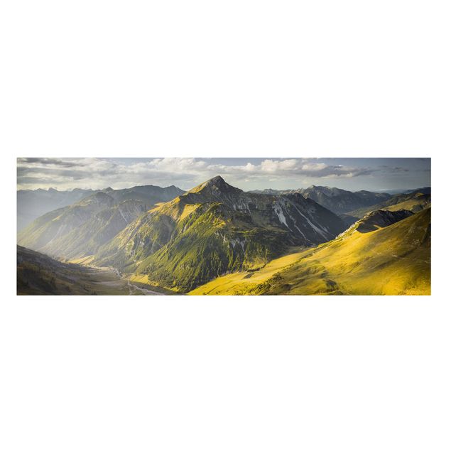 Italien Bilder auf Leinwand Berge und Tal der Lechtaler Alpen in Tirol