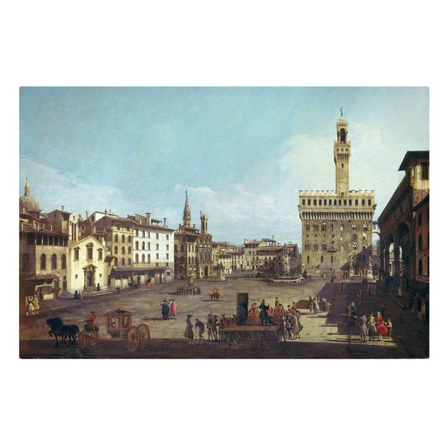 Leinwandbild Katze Bernardo Bellotto - Die Piazza della Signoria
