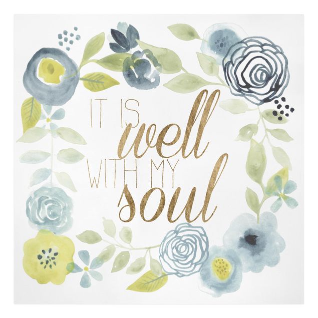 Wanddeko Esszimmer Blumenkranz mit Spruch - Soul