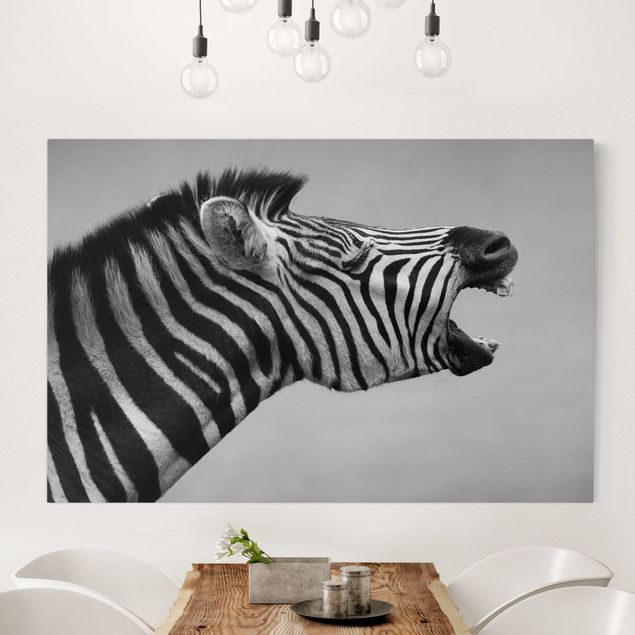 Wanddeko Wohnzimmer Brüllendes Zebra II