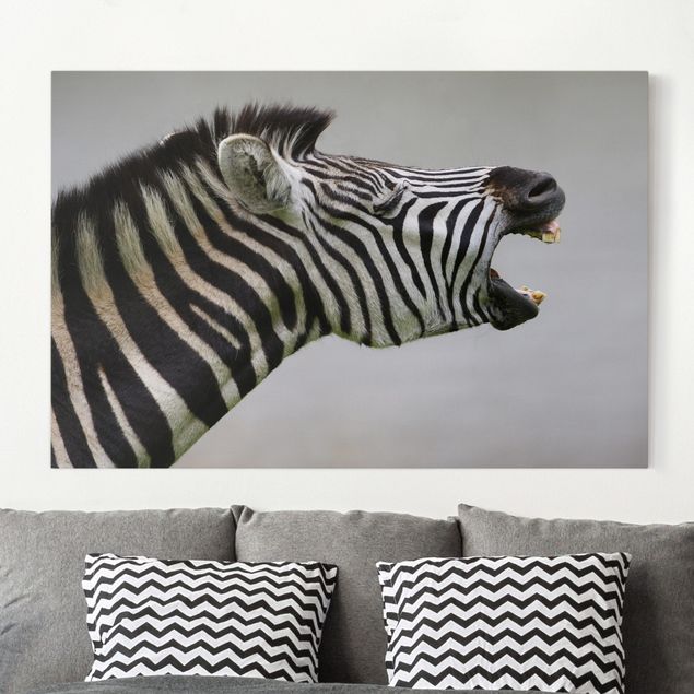 Wanddeko Wohnzimmer Brüllendes Zebra