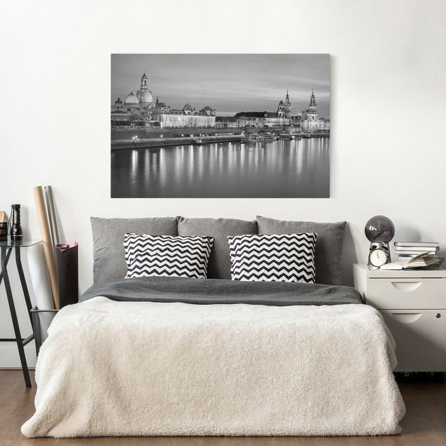 Wanddeko Schlafzimmer Canaletto-Blick bei Nacht II