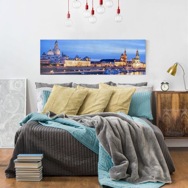 Leinwandbilder Dresden Canaletto-Blick bei Nacht