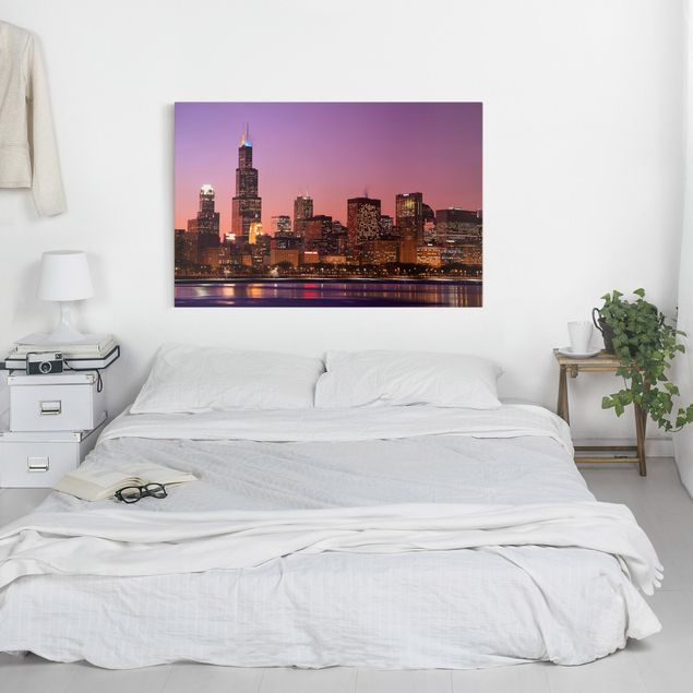 Wanddeko Schlafzimmer Chicago Skyline