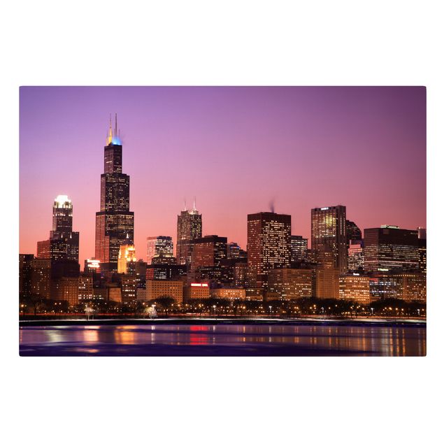 Wanddeko Esszimmer Chicago Skyline