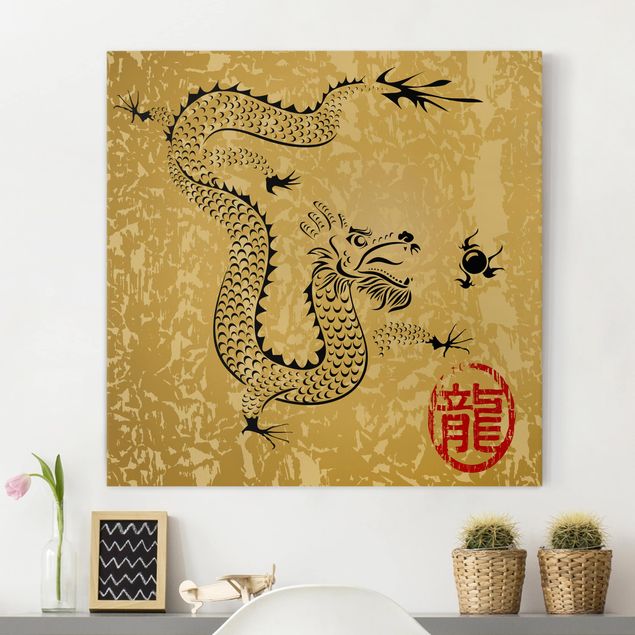 Wanddeko Wohnzimmer Chinese Dragon