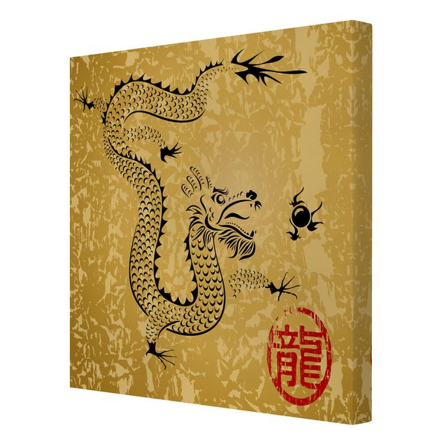 Wanddeko Treppenhaus Chinese Dragon