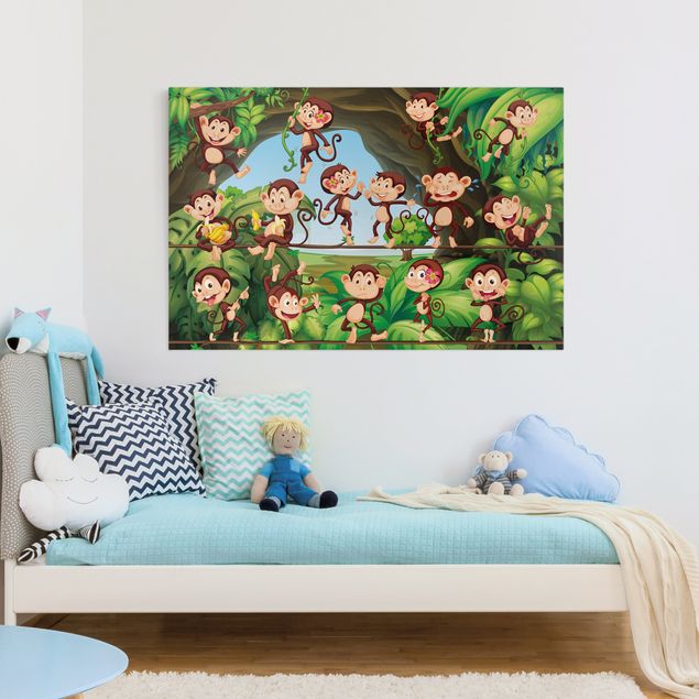 Wanddeko Babyzimmer Dschungelaffen