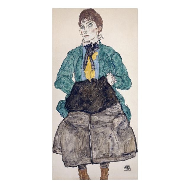 Wanddeko Esszimmer Egon Schiele - Frau in grüner Bluse