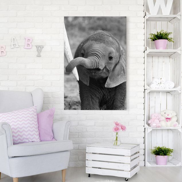 Wanddeko Wohnzimmer Elefantenbaby