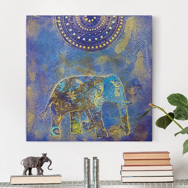 Wanddeko blau Elephant in Marrakech