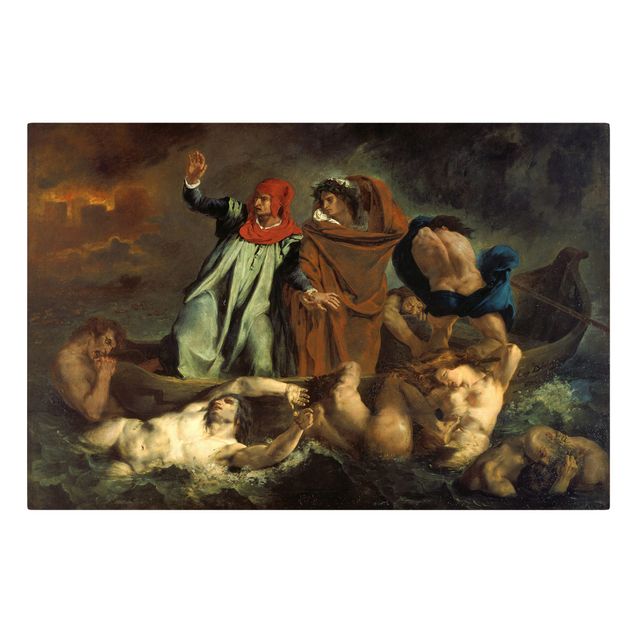 Wanddeko Esszimmer Eugène Delacroix - Dante und Virgil in der Hölle