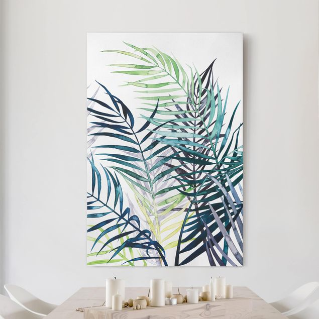 Wanddeko Schlafzimmer Exotisches Blattwerk - Palme