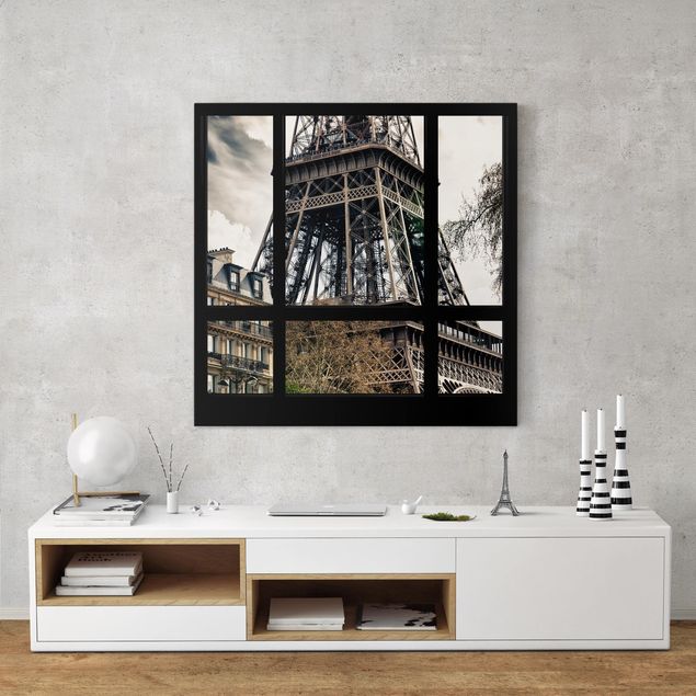 Wanddeko Flur Fensterausblick Paris - Nahe am Eiffelturm