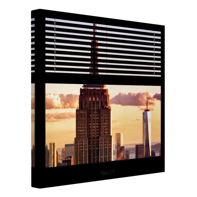 Wanddeko Flur Fensterblick Jalousie - Empire State Building New York