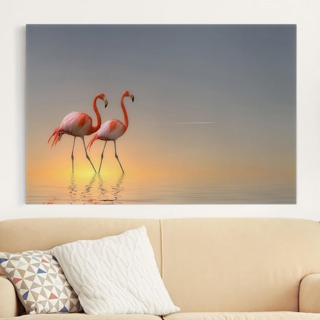 Wanddeko Wohnzimmer Flamingo Love