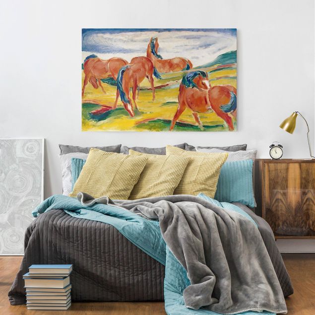 Wanddeko Schlafzimmer Franz Marc - Weidende Pferde