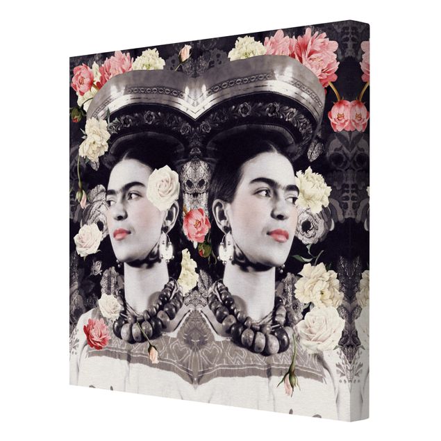 Wanddeko Treppenhaus Frida Kahlo - Blumenflut