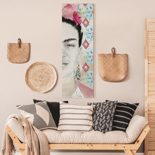 Wanddeko Flur Frida mit rosa Blüten I
