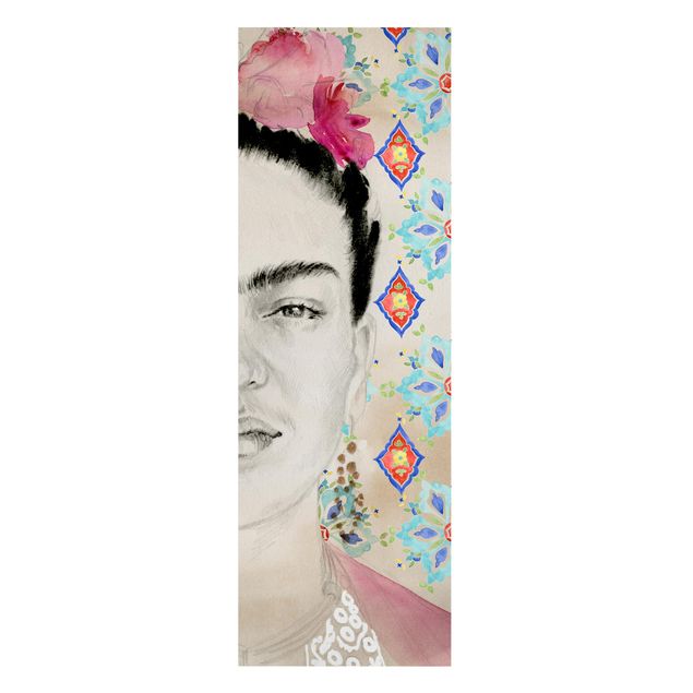 Wanddeko Büro Frida mit rosa Blüten I