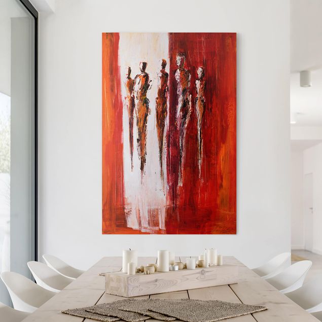 Wanddeko Schlafzimmer Petra Schüßler - Fünf Figuren in Rot 01