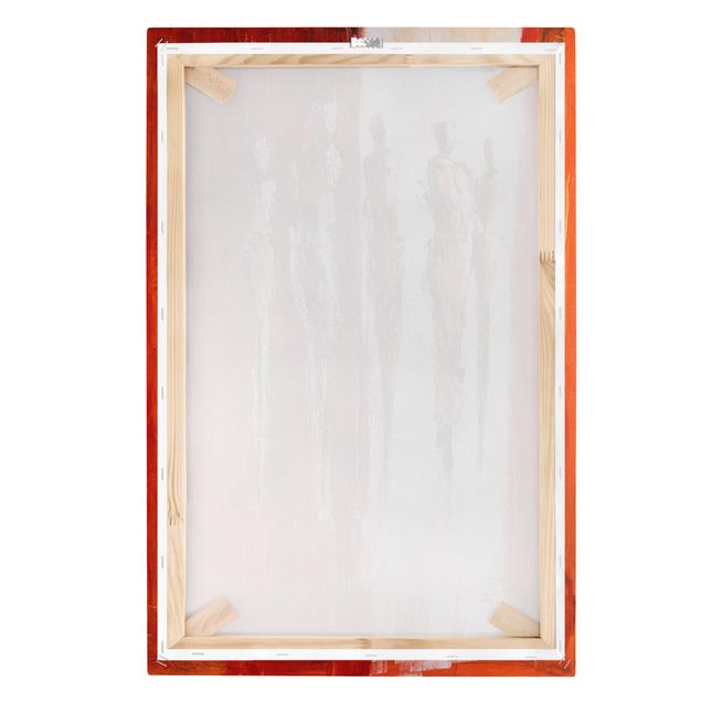 Wanddeko über Sofa Petra Schüßler - Fünf Figuren in Rot 01