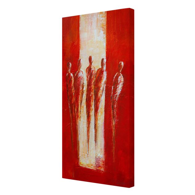 Wanddeko Treppenhaus Petra Schüßler - Fünf Figuren in Rot 02