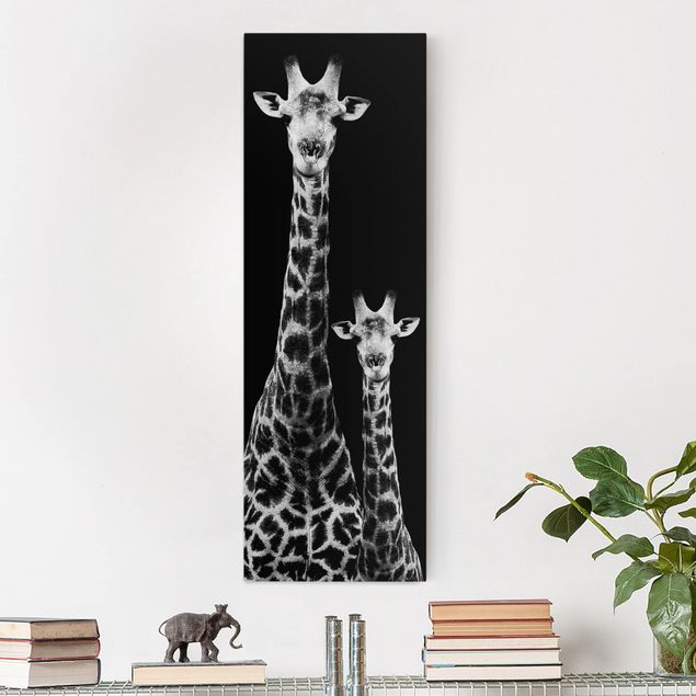 Wanddeko Esszimmer Giraffen Duo schwarz-weiß