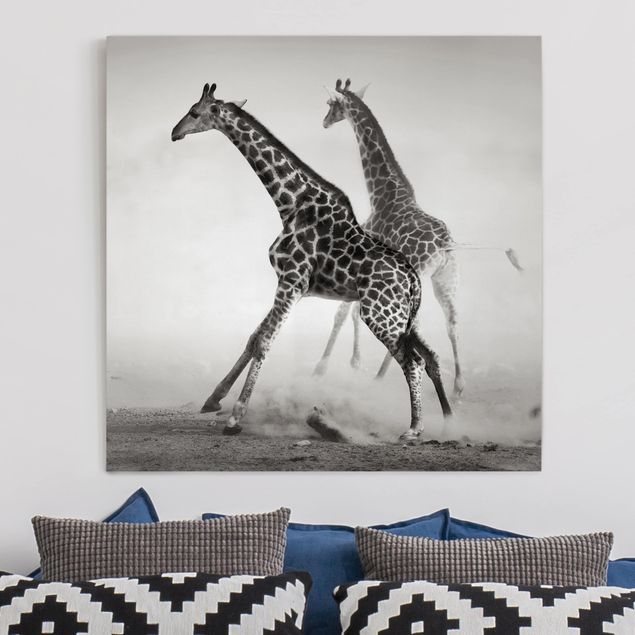 Wanddeko Wohnzimmer Giraffenjagd