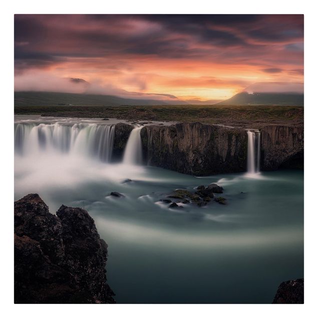 Wanddeko Büro Goðafoss Wasserfall in Island