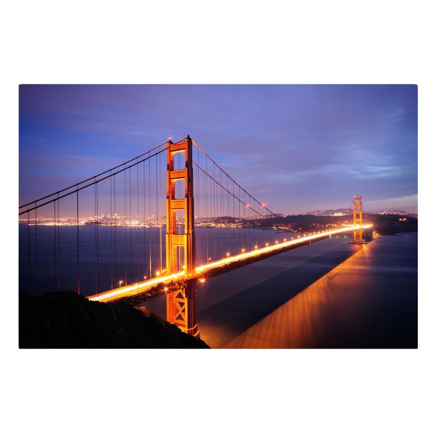 Wanddeko Büro Golden Gate Bridge bei Nacht