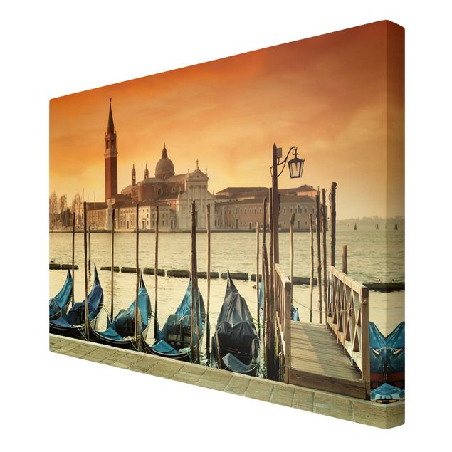 Italien Bilder auf Leinwand Gondeln in Venedig