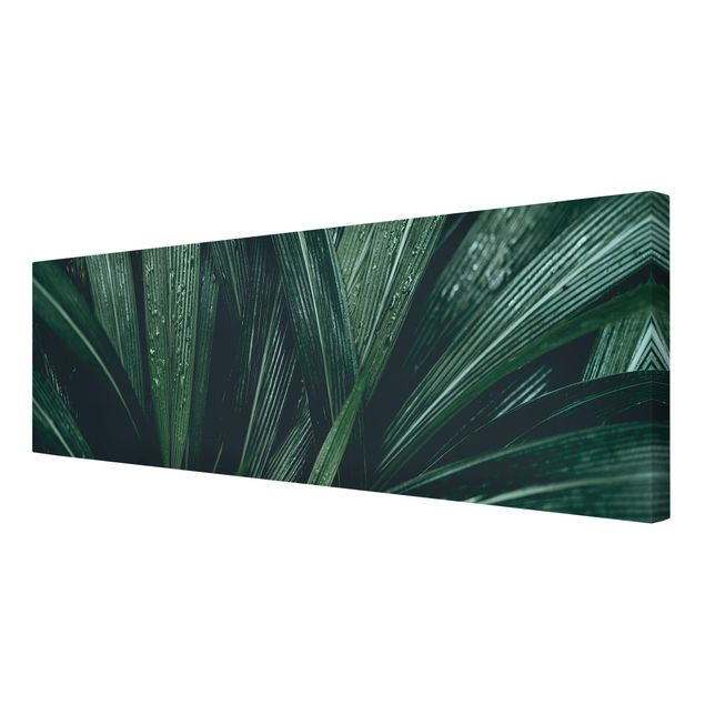 Wanddeko Esszimmer Grüne Palmenblätter