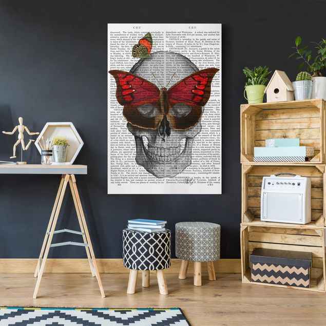 Wanddeko Schlafzimmer Grusellektüre - Schmetterlingsmaske