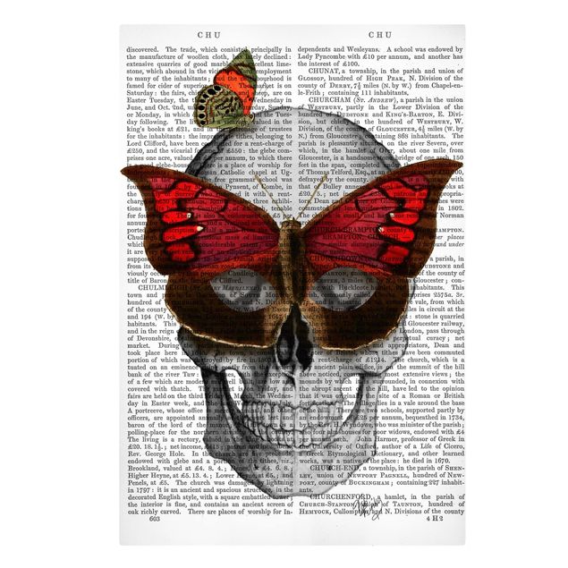 Wanddeko Büro Grusellektüre - Schmetterlingsmaske