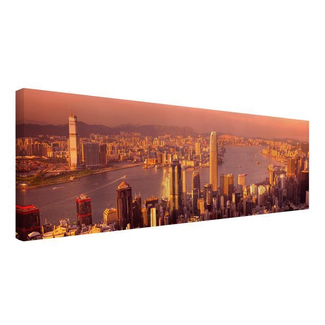 Wanddeko Schlafzimmer Hongkong Sunset
