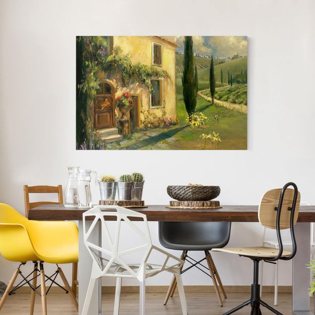 Wanddeko Flur Italienische Landschaft - Zypresse