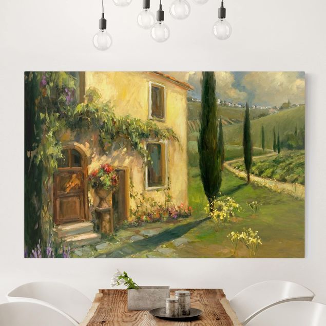 Wanddeko Wohnzimmer Italienische Landschaft - Zypresse