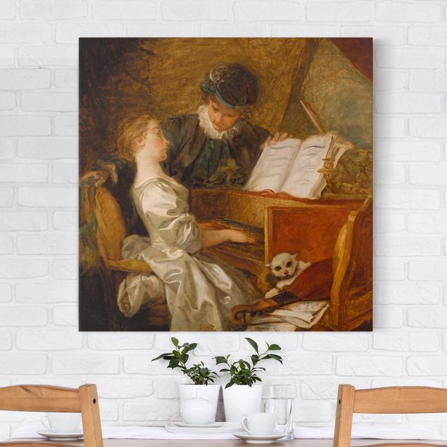 Wanddeko Schlafzimmer Jean Honoré Fragonard - Die Klavierstunde
