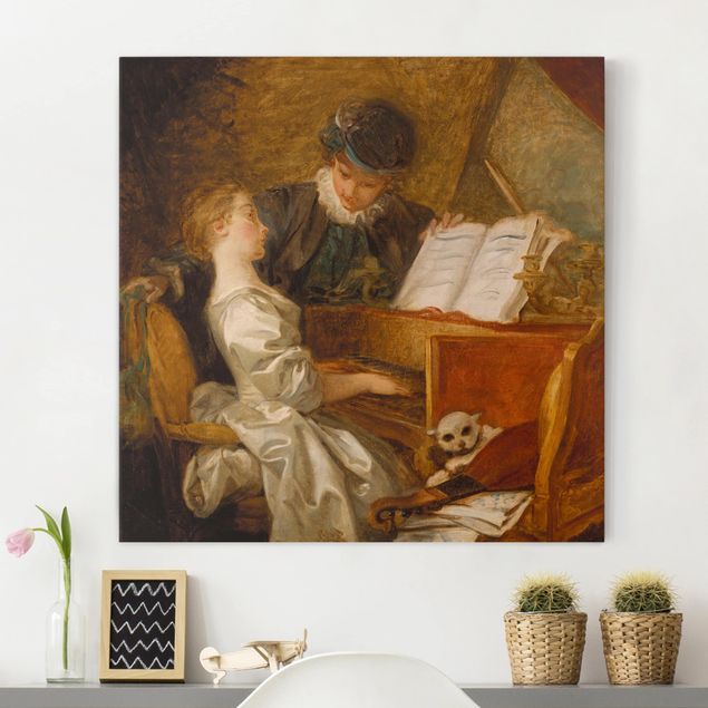 Wanddeko Wohnzimmer Jean Honoré Fragonard - Die Klavierstunde