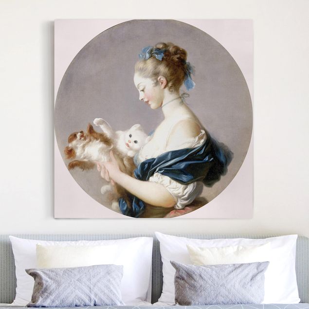 Wanddeko Schlafzimmer Jean Honoré Fragonard - Mädchen mit Hund