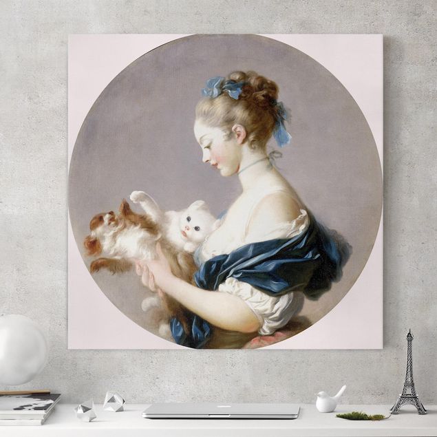 Wanddeko Wohnzimmer Jean Honoré Fragonard - Mädchen mit Hund