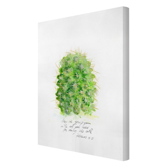 Wanddeko Büro Kaktus mit Bibelvers I