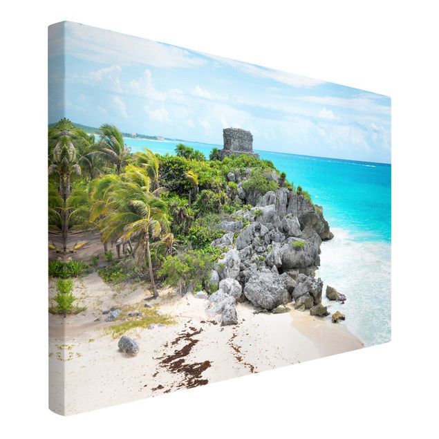 Wanddeko Esszimmer Karibikküste Tulum Ruinen